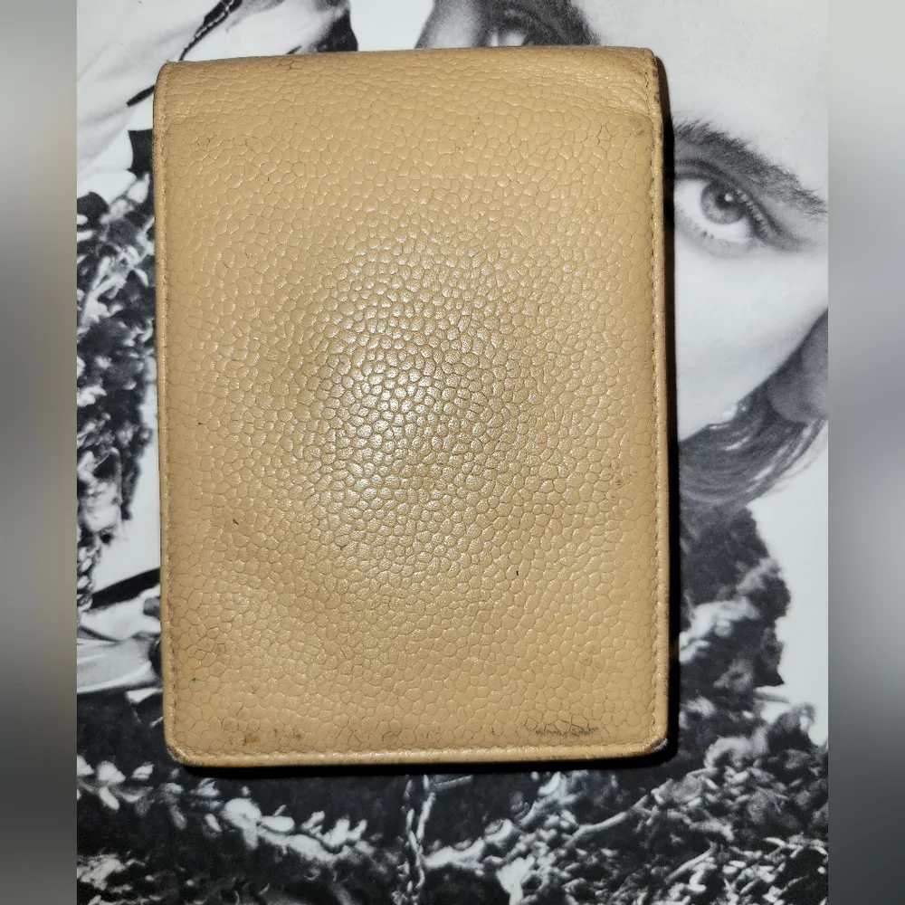 Chanel Cigarette Case Caviar Skin Beige CC - Picture 7 of 8